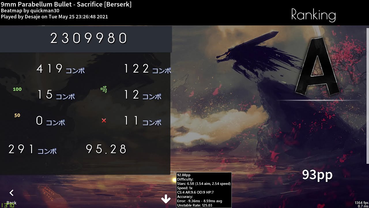 9mm Parabellum Bullet - Sacrifice [Berserk]