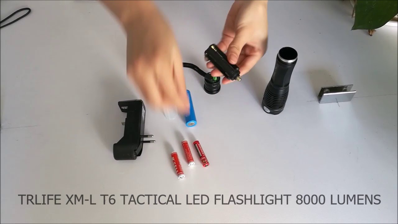 TRLIFE XML-T6 TACTICAL LED FLASHLIGHT 8000 LUMENS