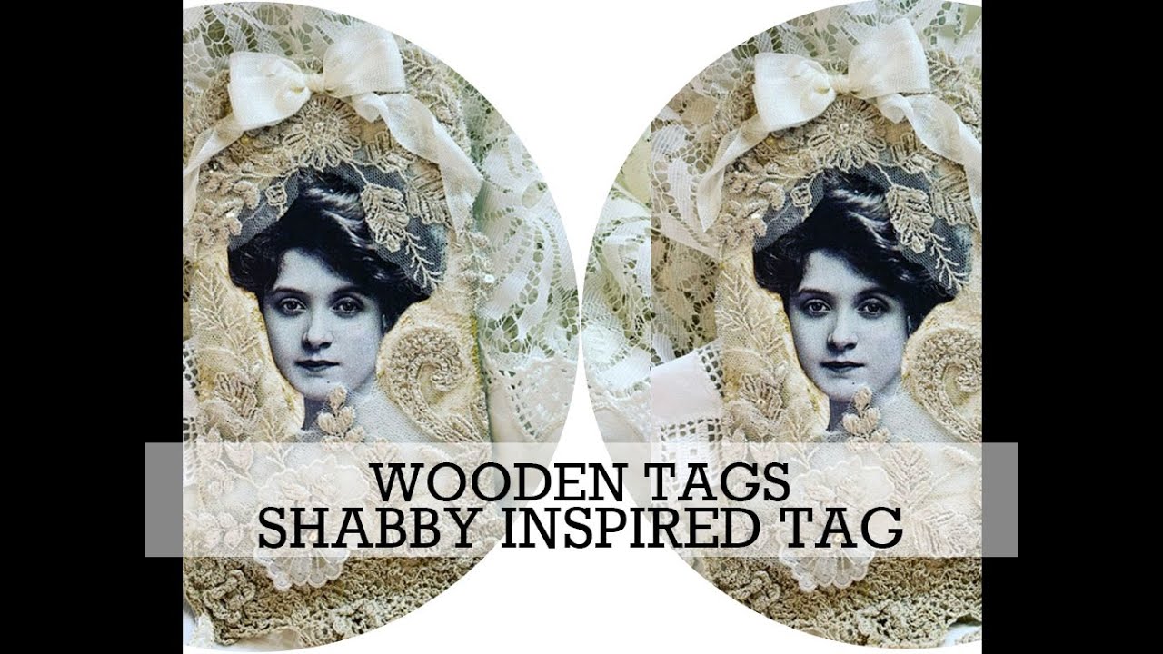 SHABBY Inspired Wooden Jumbo Tag.  Using FB Freebie.
