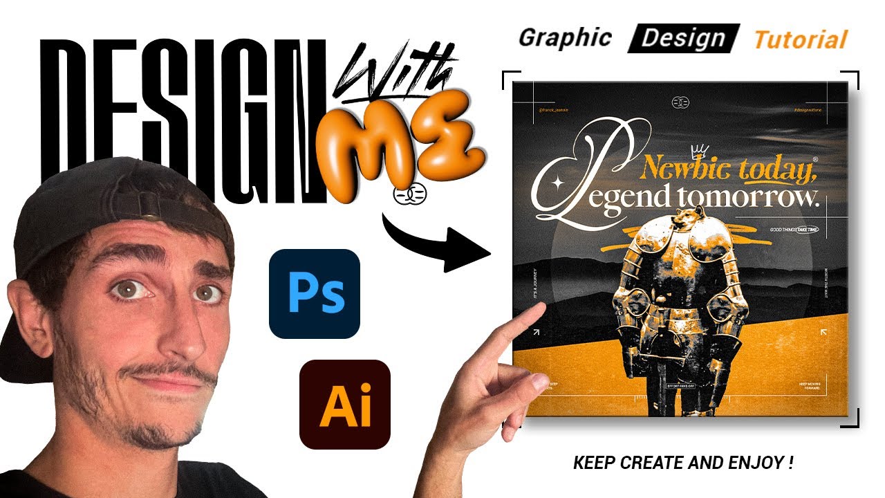 Creating a Cool Graphic Design Poster Together - Episode 1 #designwithme
