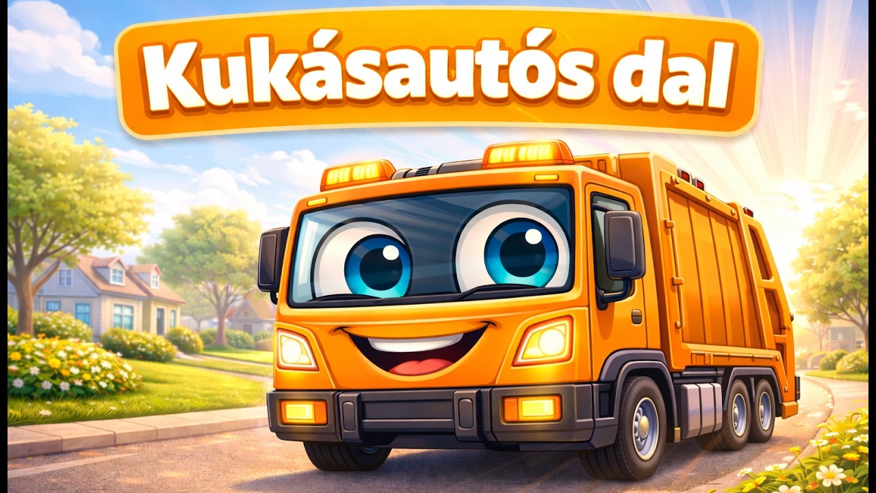 Kuk&aacute;saut&oacute;s dal 🚛 | Vid&aacute;m gyerekdal kuk&aacute;sr&oacute;l ♻️ | Garbage Truck Song for Kids