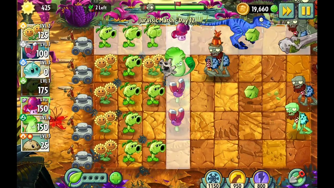 Plants vs zombies 2 jurassic marsh day 12