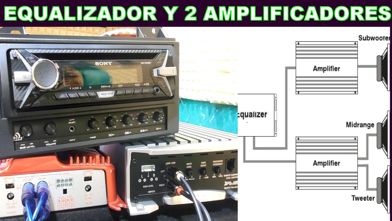 Como conectar un Equalizador a 2 amplificadores (Version corta)