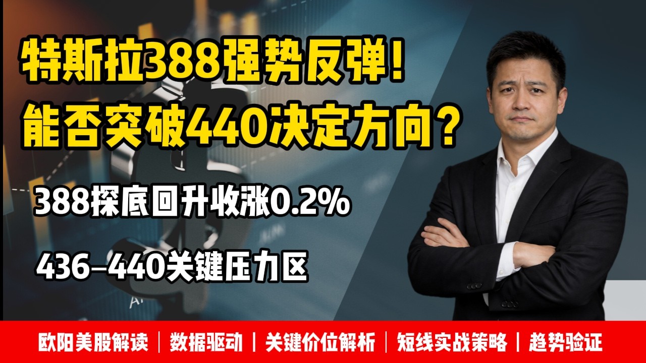 特斯拉388强势反弹！能否突破440决定方向？#投資 #美股 #股票分析 #美股分析 #美股財報 #美股赚钱 #股市 #股價