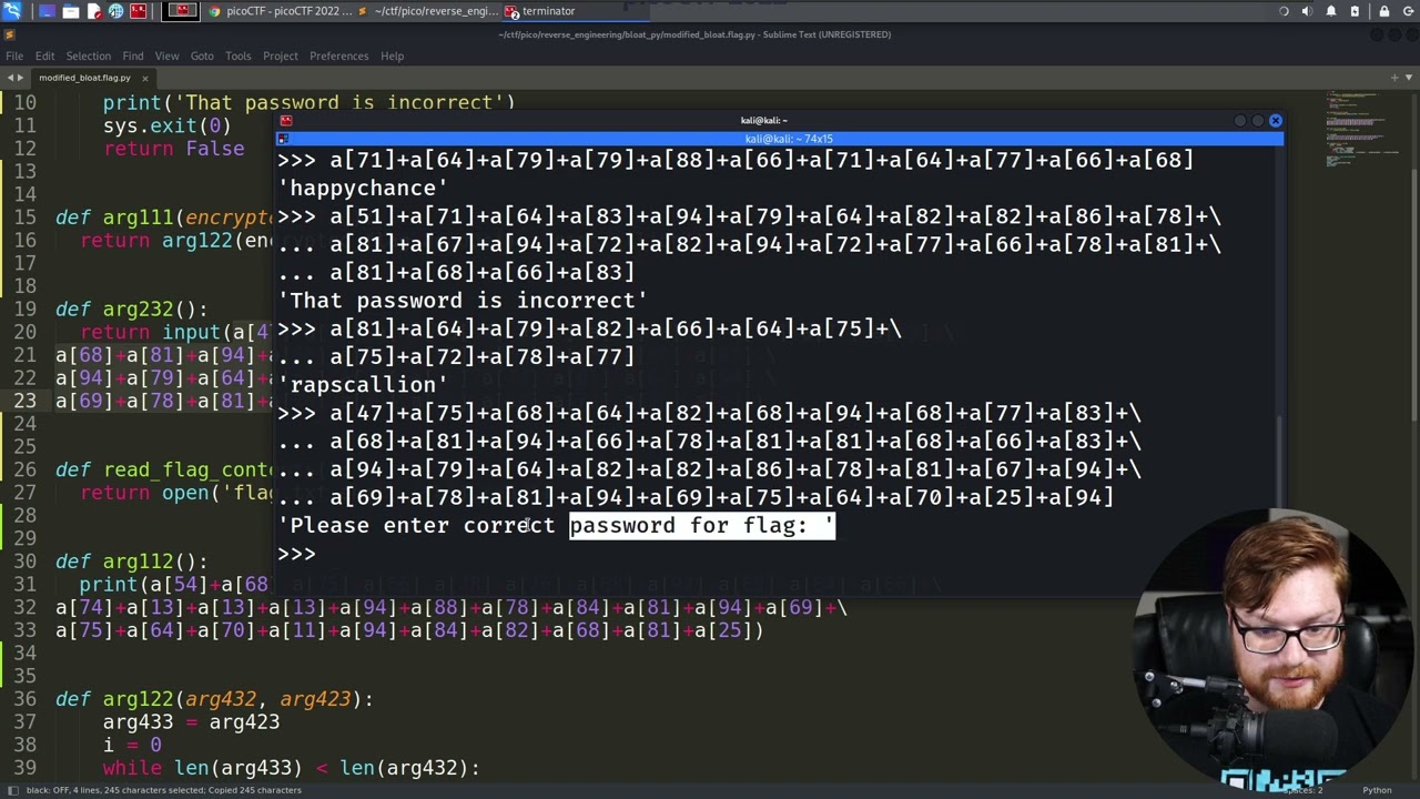 Деобфускация кода Python (PicoCTF 2022 #30 'bloat.py')