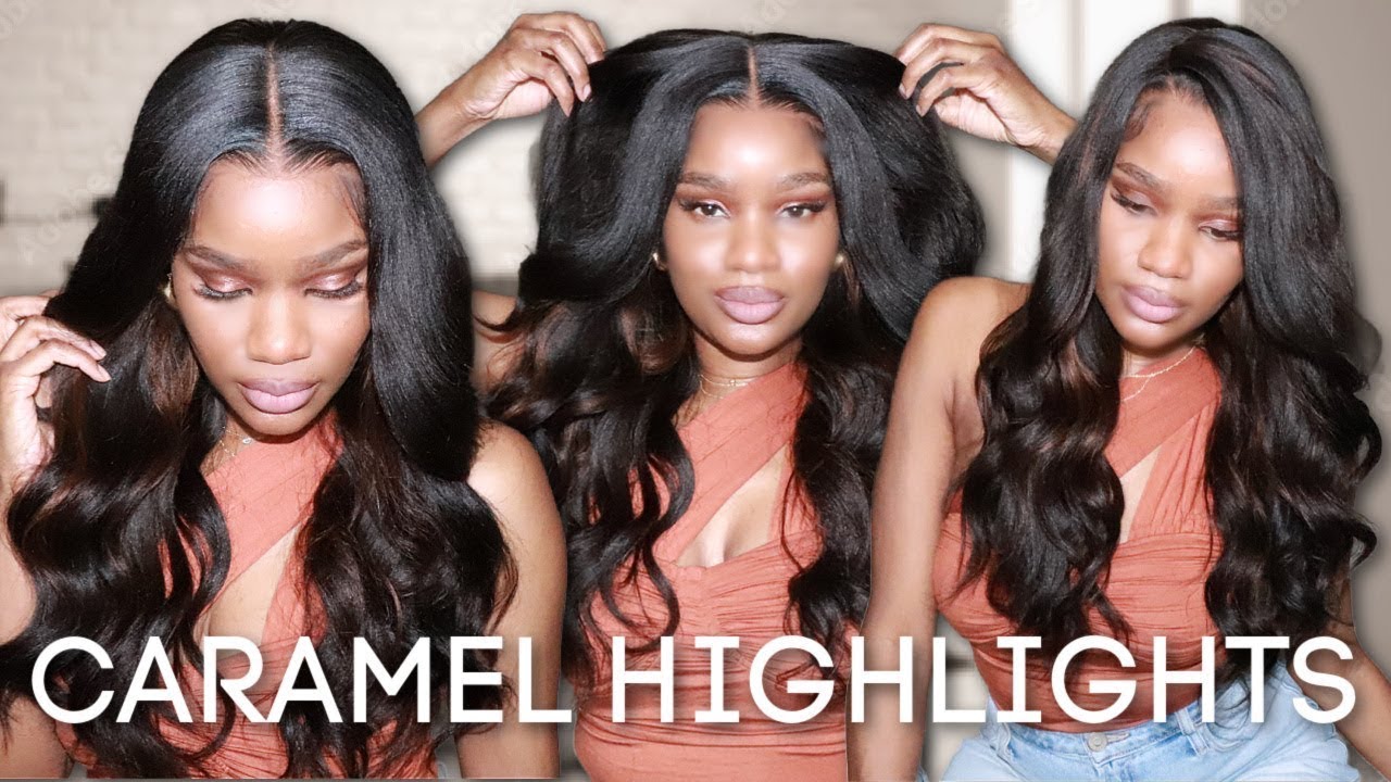 Capture attention with Yaki Caramel Highlights Glueless Wig! | High Quality Human Hair Wig | RPGSHOW
