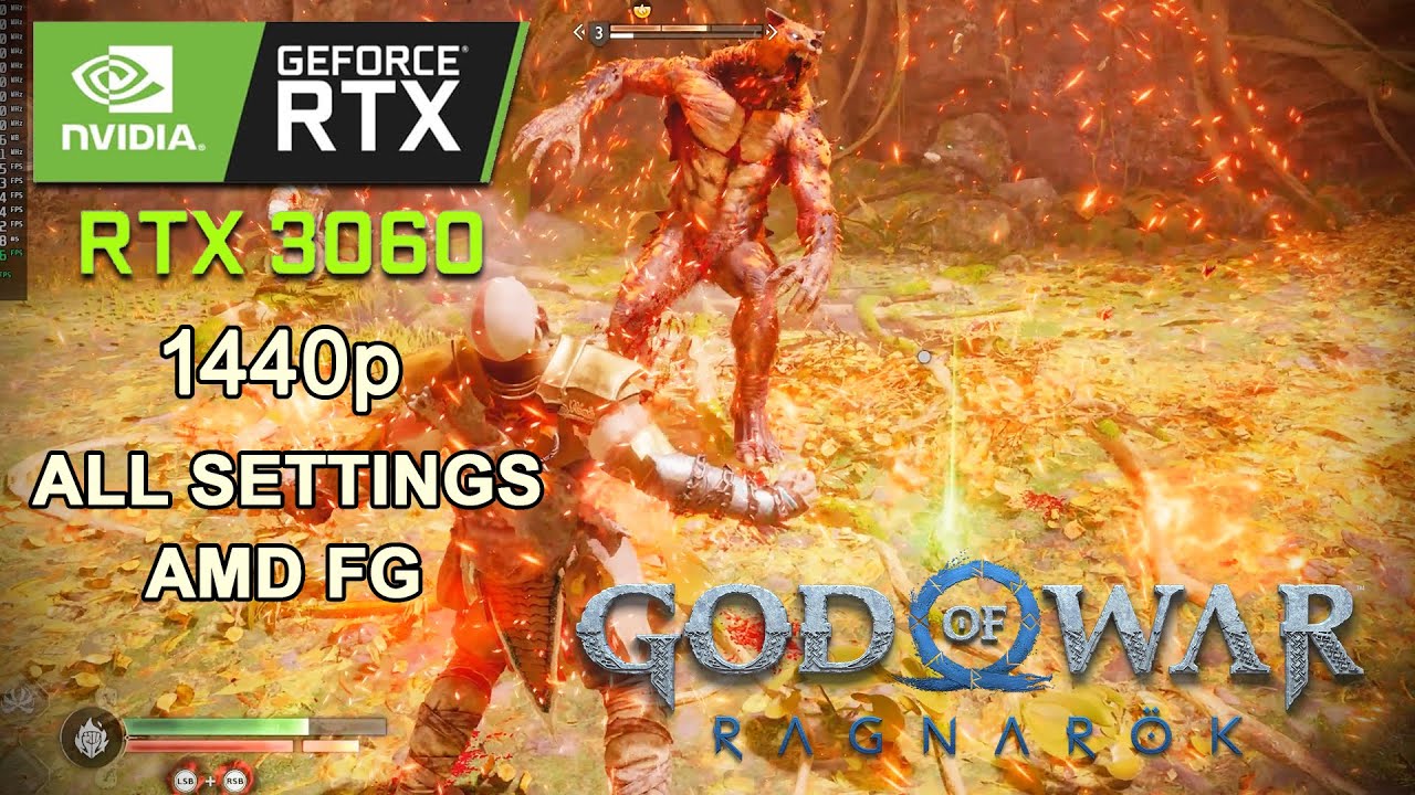 Игра God of War Ragnarök протестирована на видеокарте RTX 3060 12 ГБ + процессоре Intel i5-10400F...