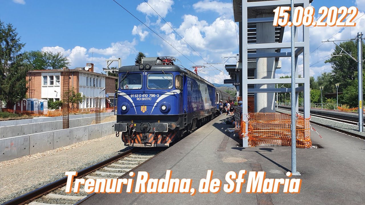 Activitate feroviară de Sf. Maria în Stația Radna, Județul Arad (AR). 15.08.2022