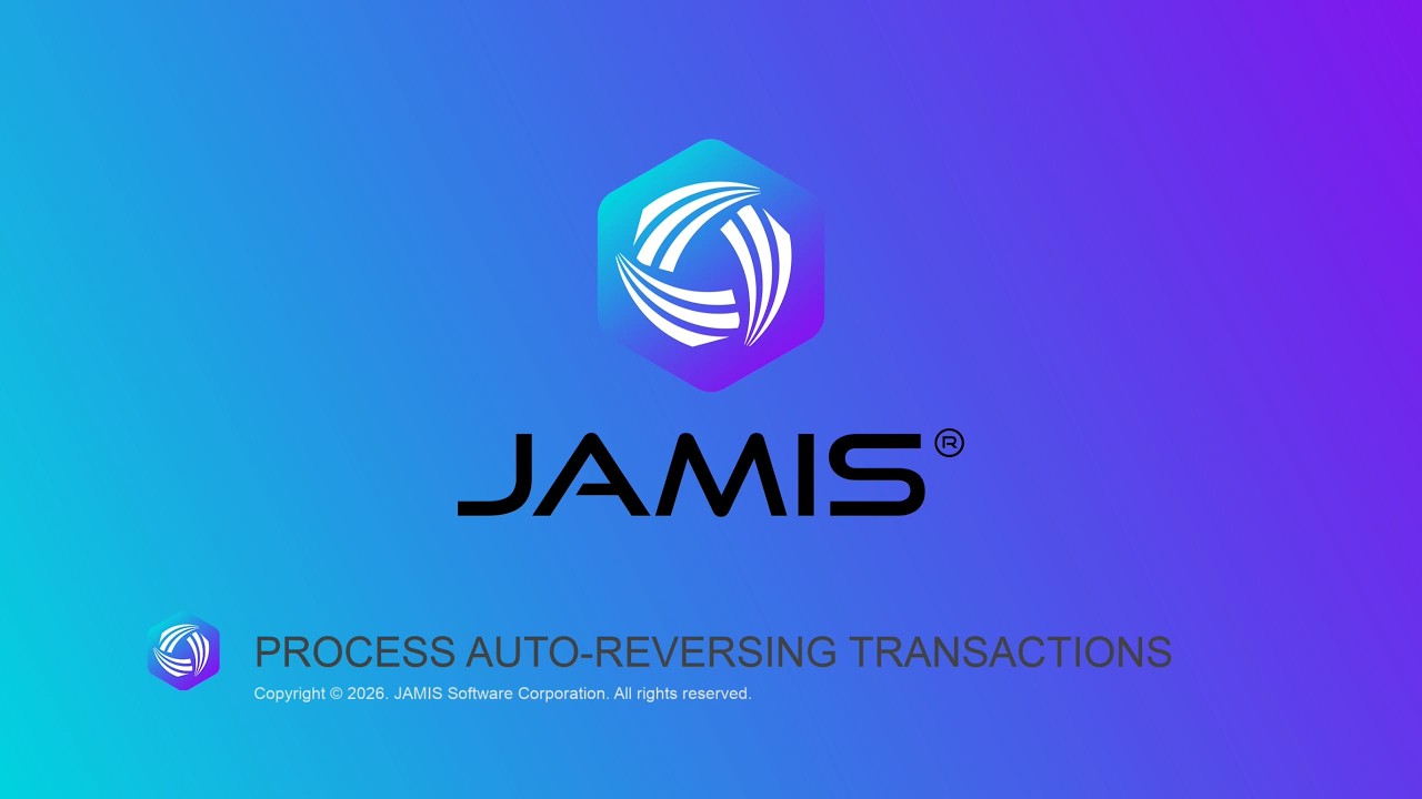 Process Auto Reversing Transactions | JAMIS Prime