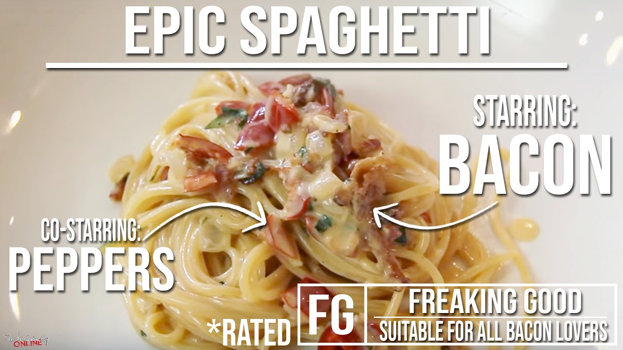 Best Spaghetti with Bacon & Peppers | SAM THE COOKING GUY