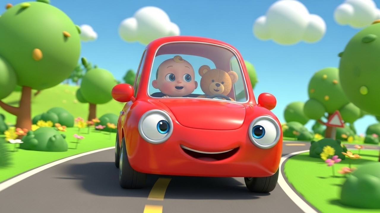 Beep Beep Kids Red Car 🚗 | Red Car Song for Kids | Fun Vehicle Learning