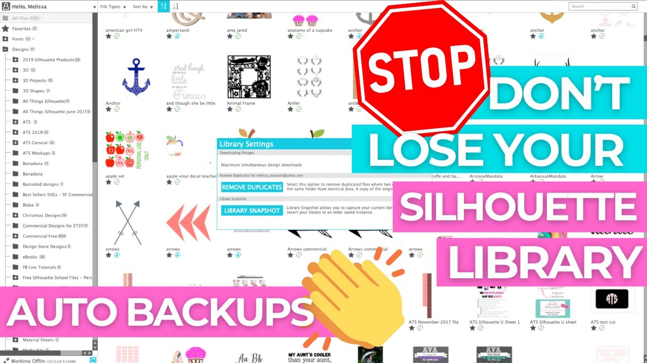 Silhouette Studio Library Warning ⚠️ Set This Up NOW to Avoid Disaster