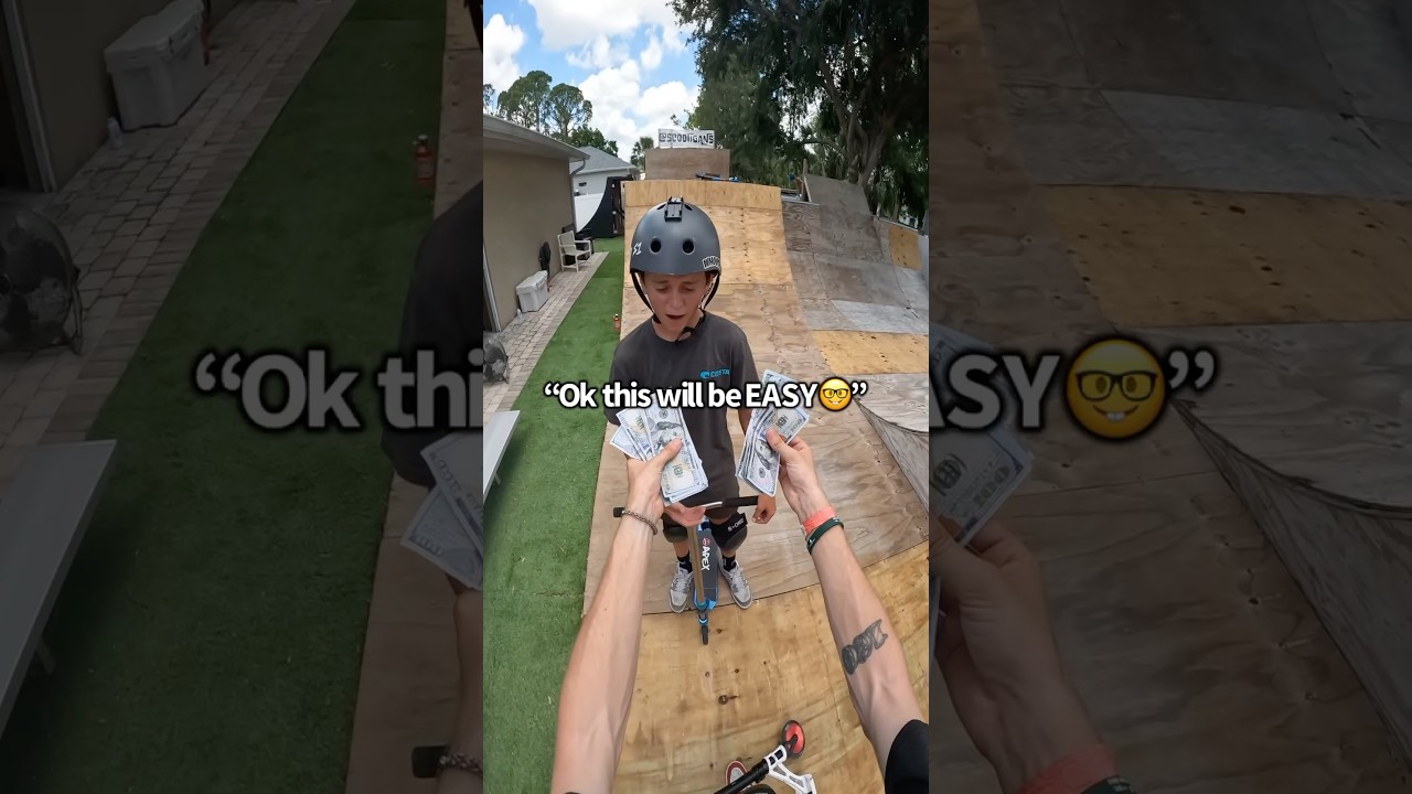 $2000 Scooter Trick Challenge! 🤑🛴 Roman Dellapena #shorts #shortvideo #reels #fyp #skatepark