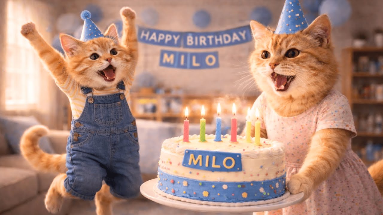 Mama Cat is preparing a surprise birthday for kitten Milo 🎂🐾🎉