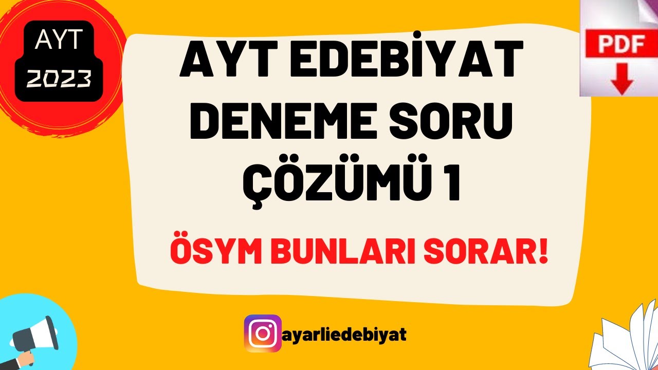 EDEBİYAT AYT DENEME SINAV ÇÖZÜMÜ #1 -2023- ÖSYM NASIL SORAR? -NE SORULDU?