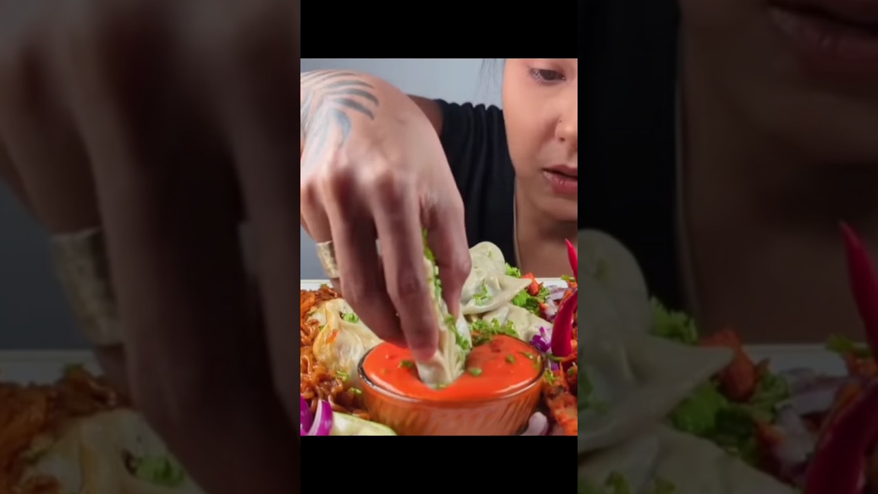 ASMR: Eating Best momos eating challenge 🥟 Noodles 🍜 momo lovers videos #mukbang​ #asmr​