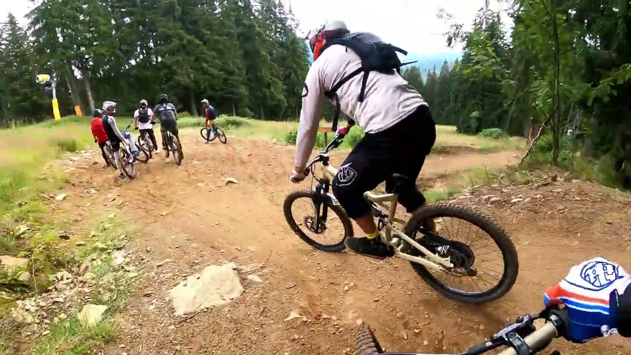 Bikepark Špičák s partičkou.