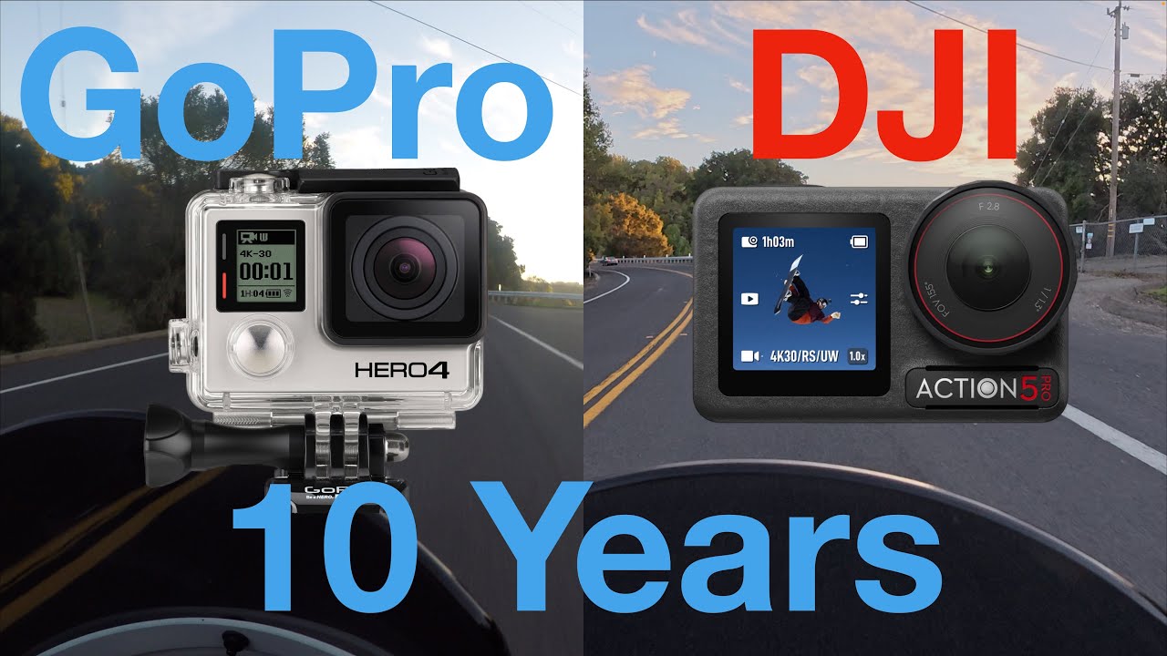 GoPro Hero4 in 2025?! DJI Action 5 Pro Motorcycle POV Comparison