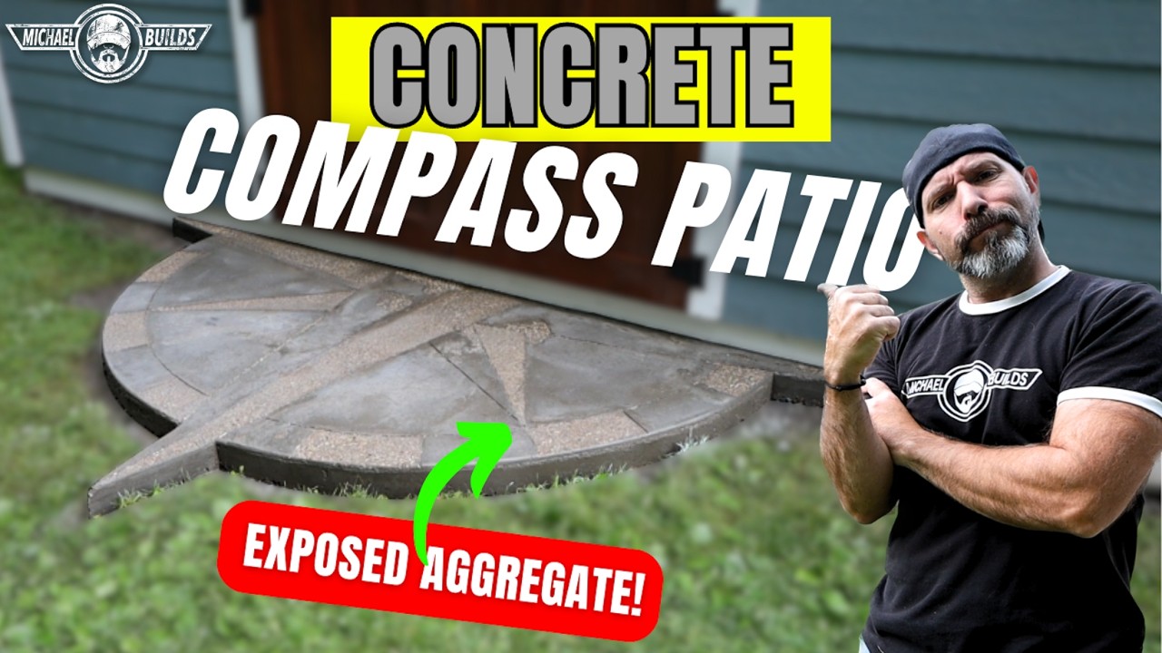 How to make a Concrete Compass Patio with Exposed Aggregate design!