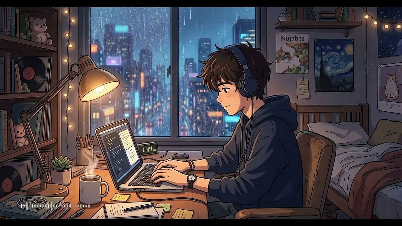 1 Hour Rainy Spring Night Lo-Fi Beats to Study / Relax