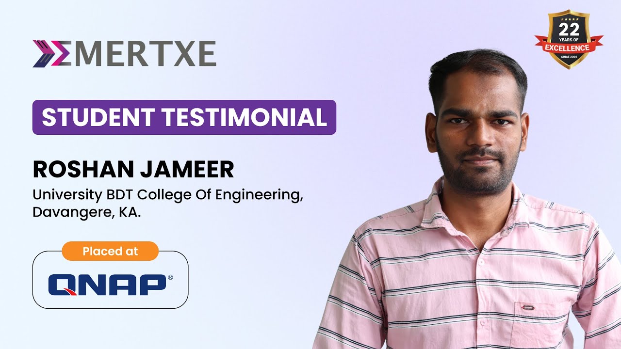 The best course for Embedded Systems helped Roshan Jameer get placed at Qnap