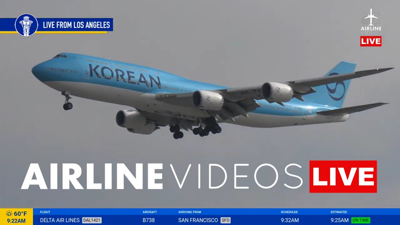 Korean Air 747-8i New Livery at LAX – Live Arrival & Departure on April 12, 2025!