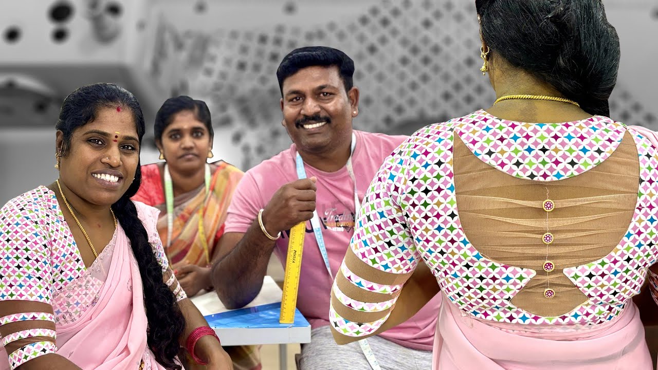 Blouse with Designer Sleeve and Back Stitching Detailly Explained in Tamil | Tailor Bro