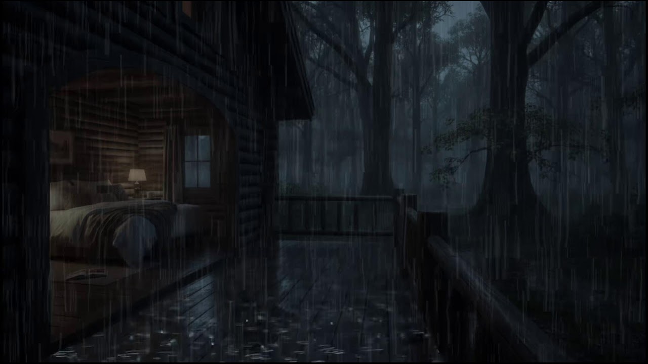 Cozy Cabin in the Woods with Gentle Rain 🌲 | Deep Sleep & Relaxation