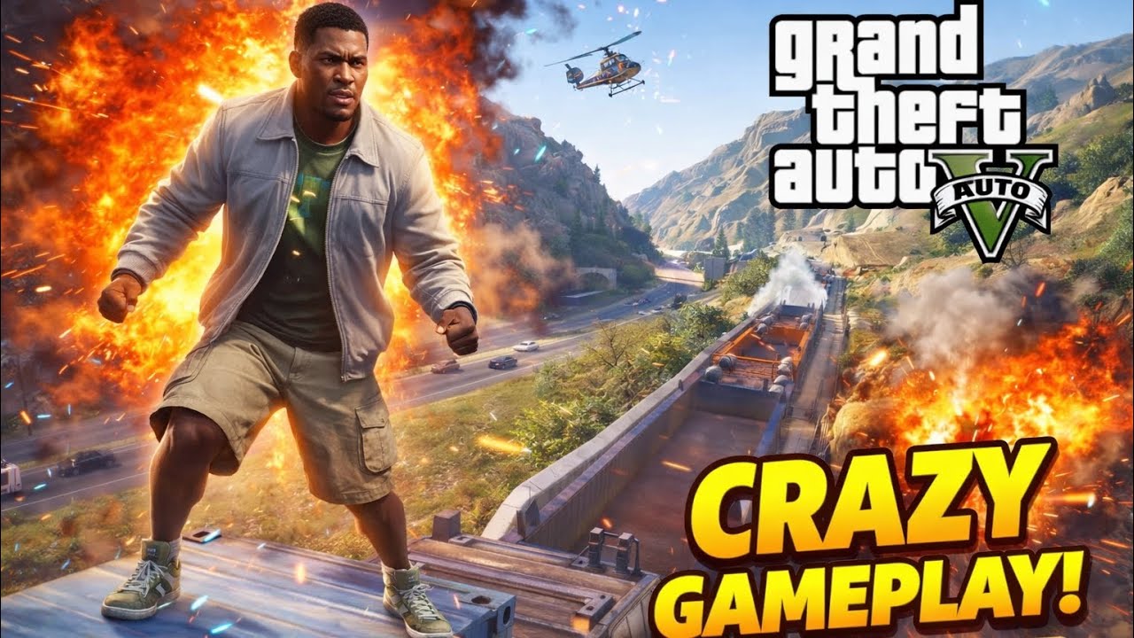 Roaming on a Moving Train in GTA V | Relaxing Open World Ride 🚆