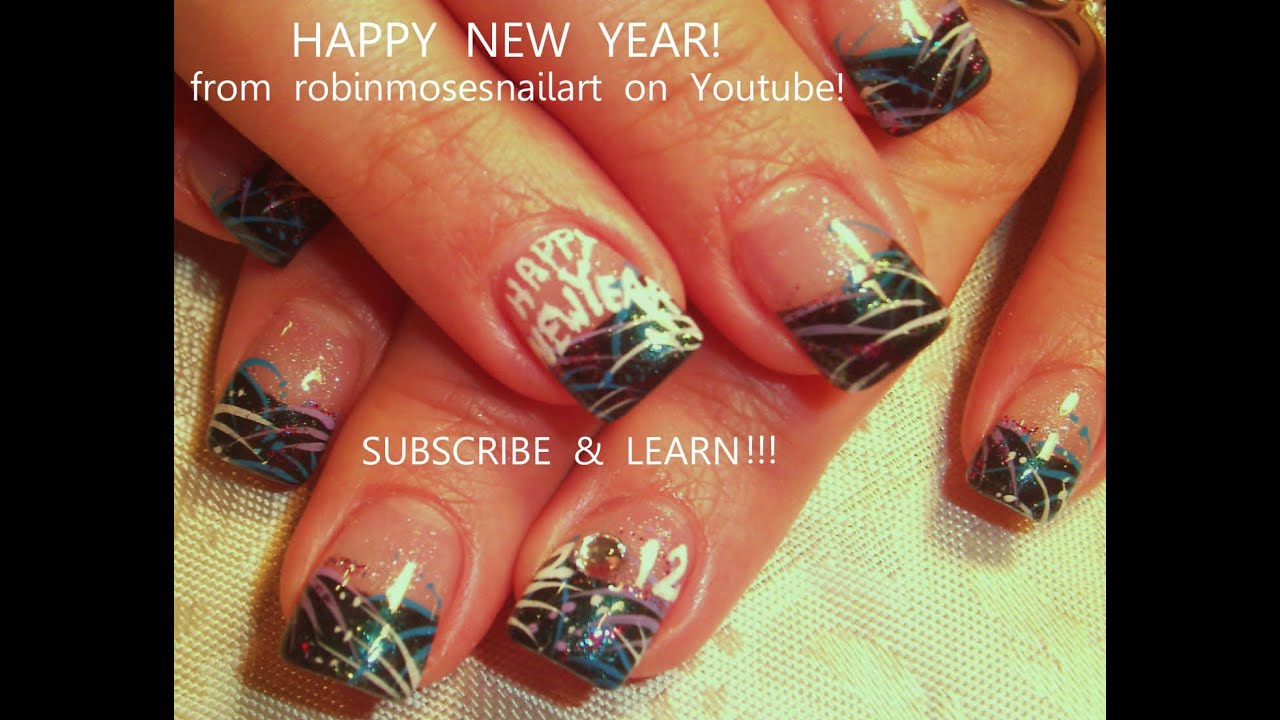 Easy NYE Nail art design | New Years Eve Firework Nails Tutorial