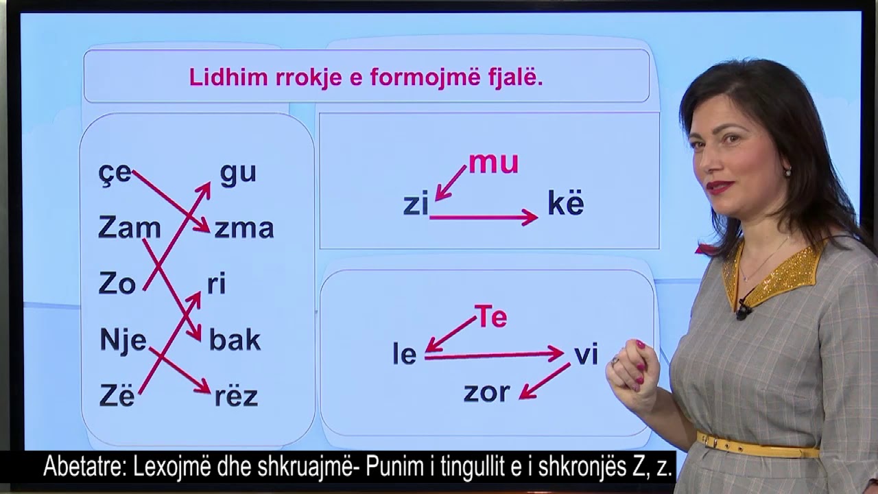 Gjuhë shqipe 1 - Lexojmë dhe shkruajmë: - Punim i tingullit e i shkronjës Z, z.