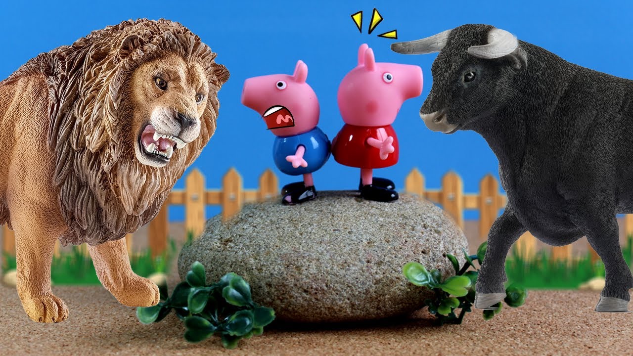Peppa Pig Salvado do Touro e Leão!! Em português!