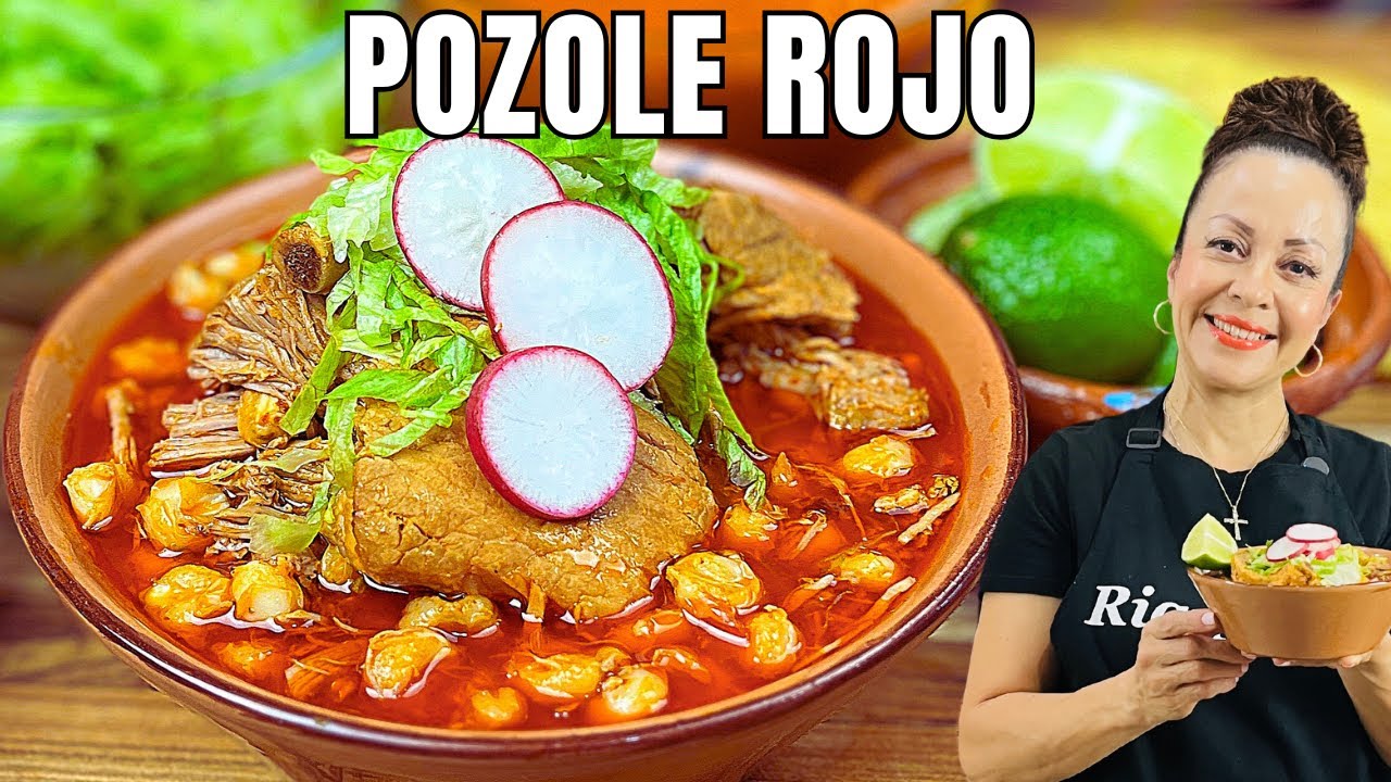 Pozole Rojo Con Puerco Fácil y Sabroso