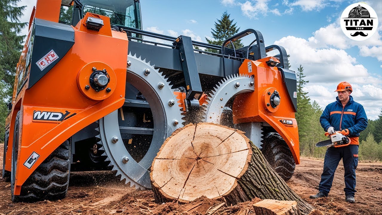 Extreme Dangerous Monster Stump Removal Excavator | Amazing Fastest Wood Chipper Machines #40