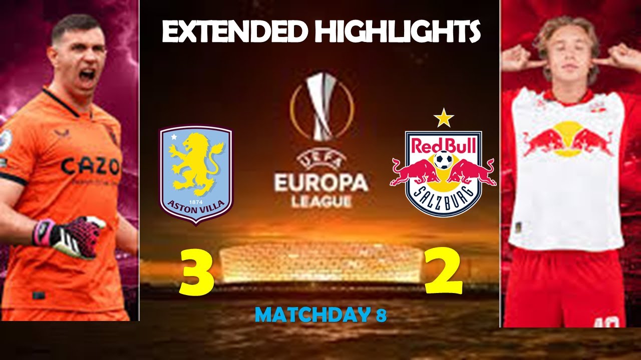 Aston Villa vs Red Bull Salzburg | Europa League 2025/26 | Extended Highlights | Match Day 8