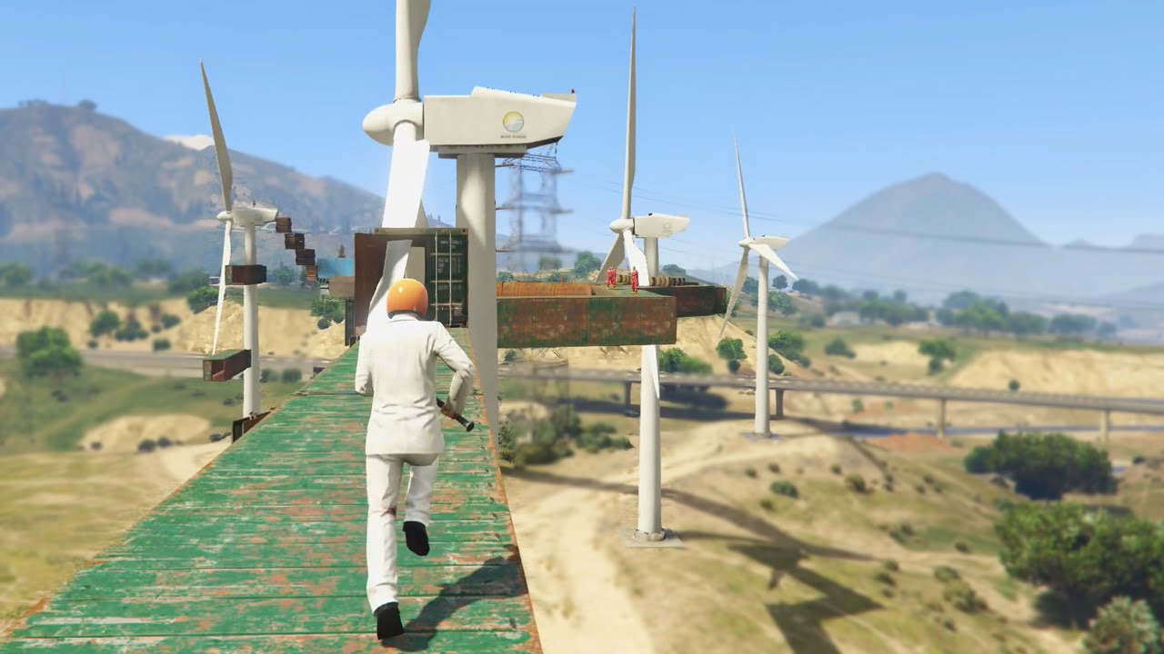 Extreme Windmill Parkour Race (GTA 5 Funny Moments)