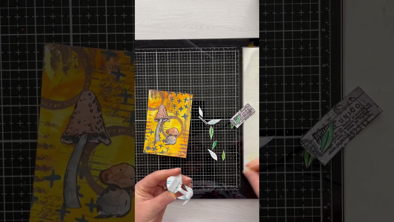 Create a mixed media card using Rubber Dance stamps and stencils 