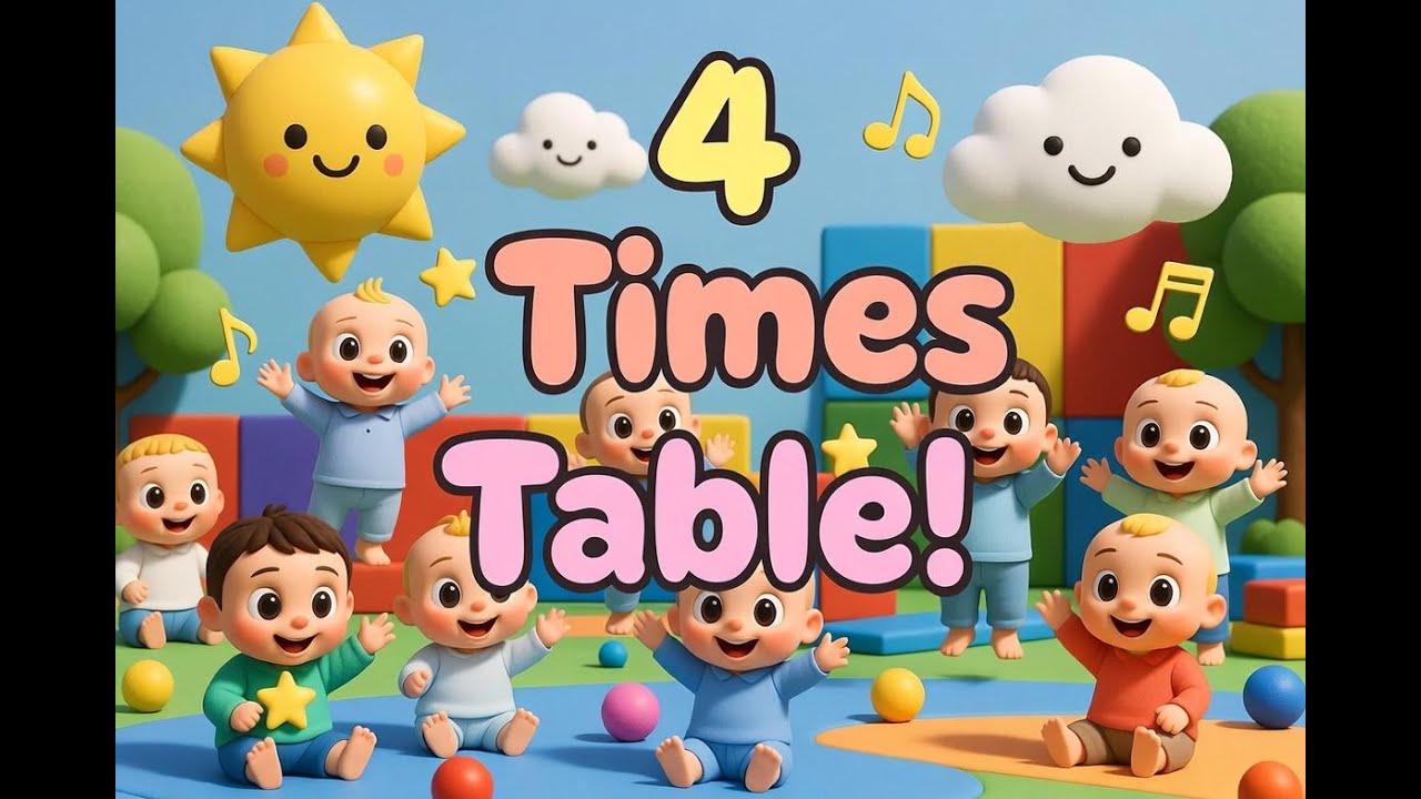 “4 Times Table – Fun & Easy Learning”|“The Fantastic 4 Times Table”#cartoon#Table song 🎶”