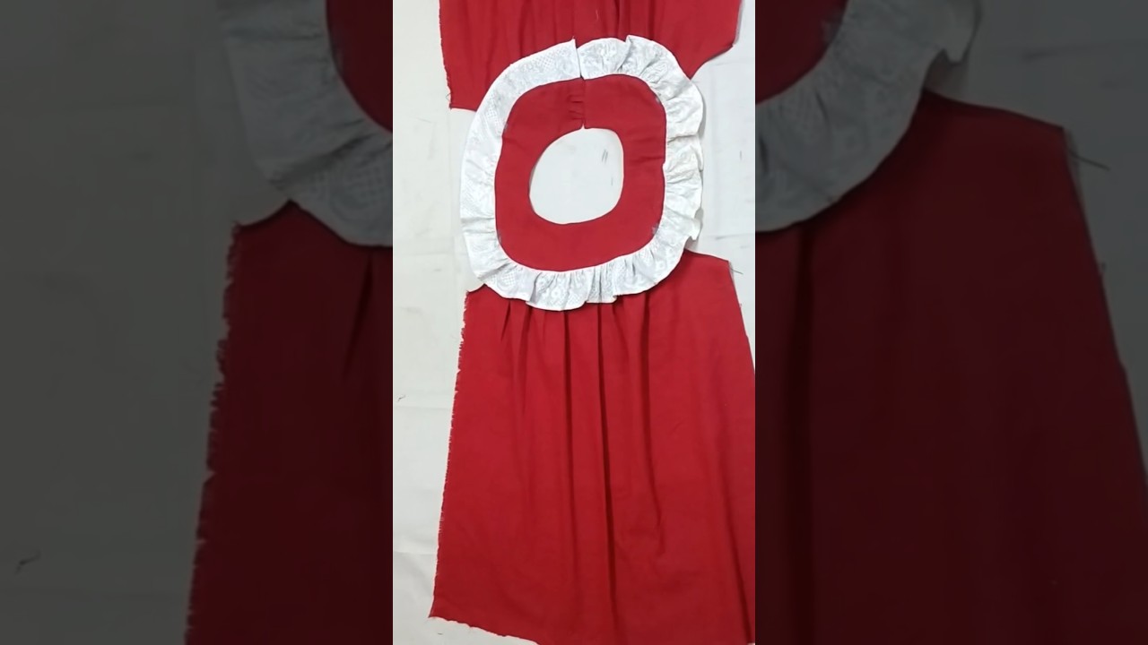 Round Yoke Baby Frock Cutting and Stitching 