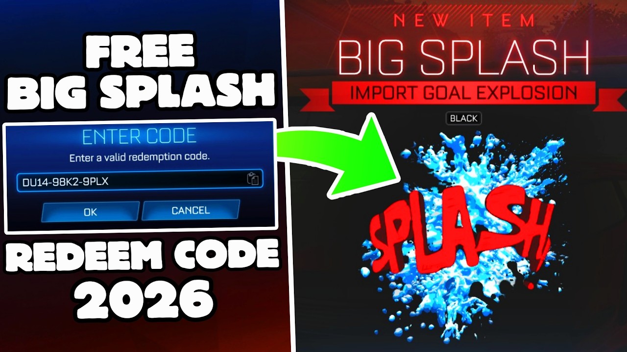 NEW BIG SPLASH REDEEM CODE IN ROCKET LEAGUE 2026