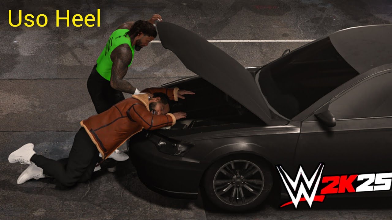 Джей Усо нападает на Джимми Усо и Романа Рейнса за кулисами — геймплей WWE 2K25