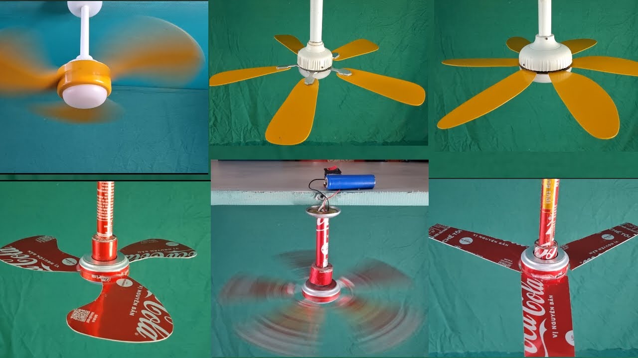 Ceiling fans made from LED light bulbs, ceiling fans made from coca-cola cans, which fan is cooler?