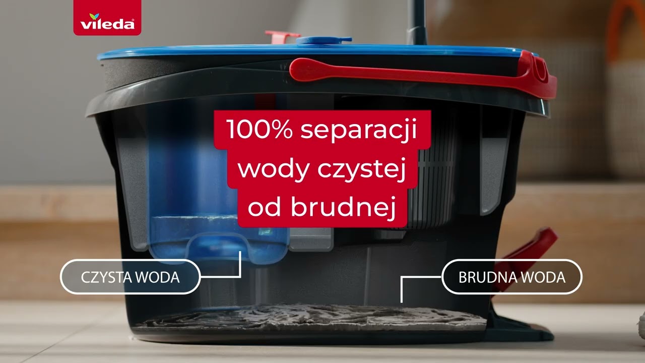 Vileda H2prO mop obrotowy, kt&oacute;ry myje ZAWSZE czystą wodą!  KUP TERAZ