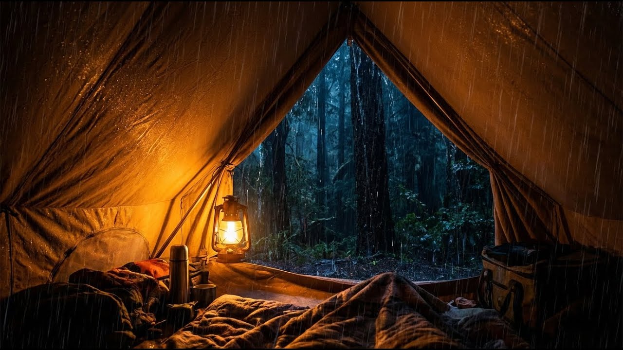 Deep Forest Tent in Heavy Rain 🌧️ | Ultimate Calm Sleep Ambience for Deep Rest