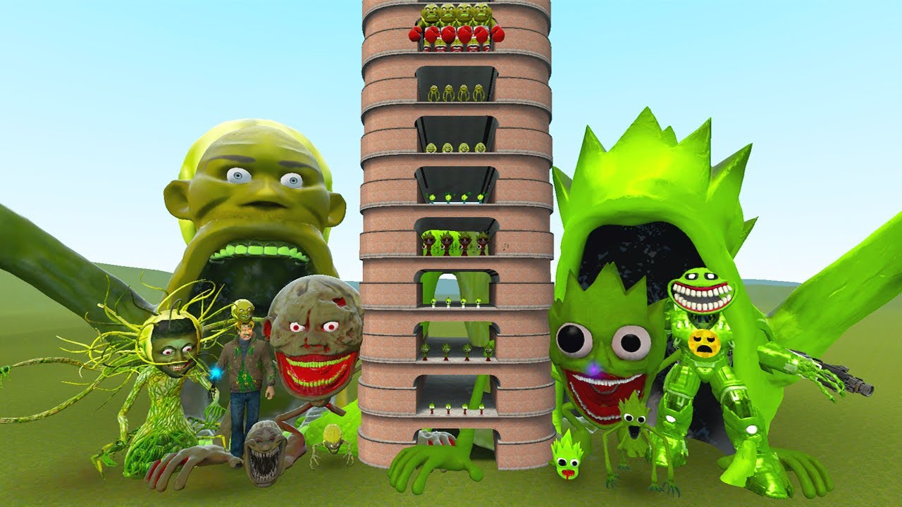 TALLGRASS LITTLE TO BIG ALL LINGANG MELON FAMILY VS ALL LIME SPRUNKI PHASE 1 - 10 in Garry's Mod!