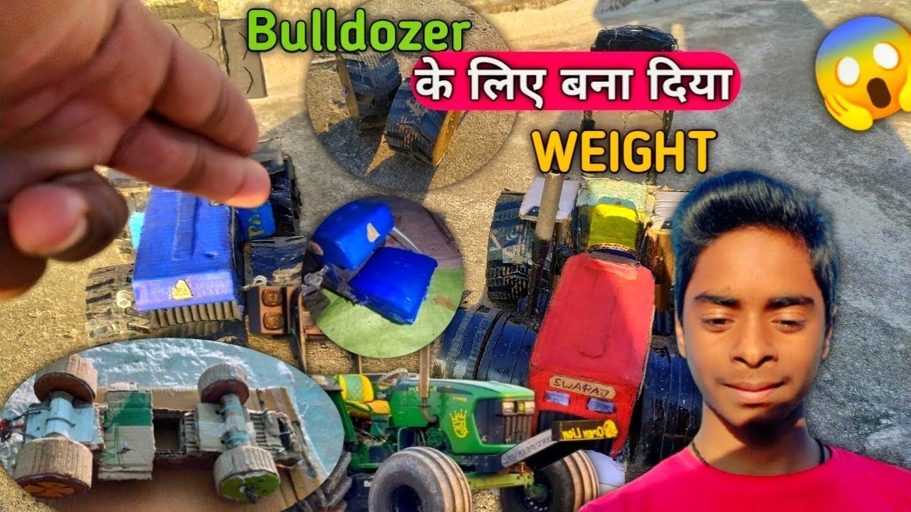 😈 आज आपने Bulldozer के लिए Cardboard से Weight बना दिया😱|Trolley का Tyre लगा दिया| #P.R MODEL MAKER