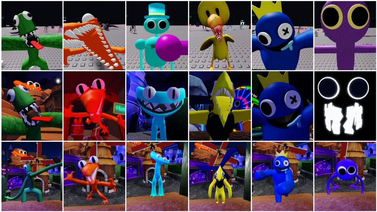 rainbow friends chapter 2 all jumpscares vs custom & roleplay in most powerful monster