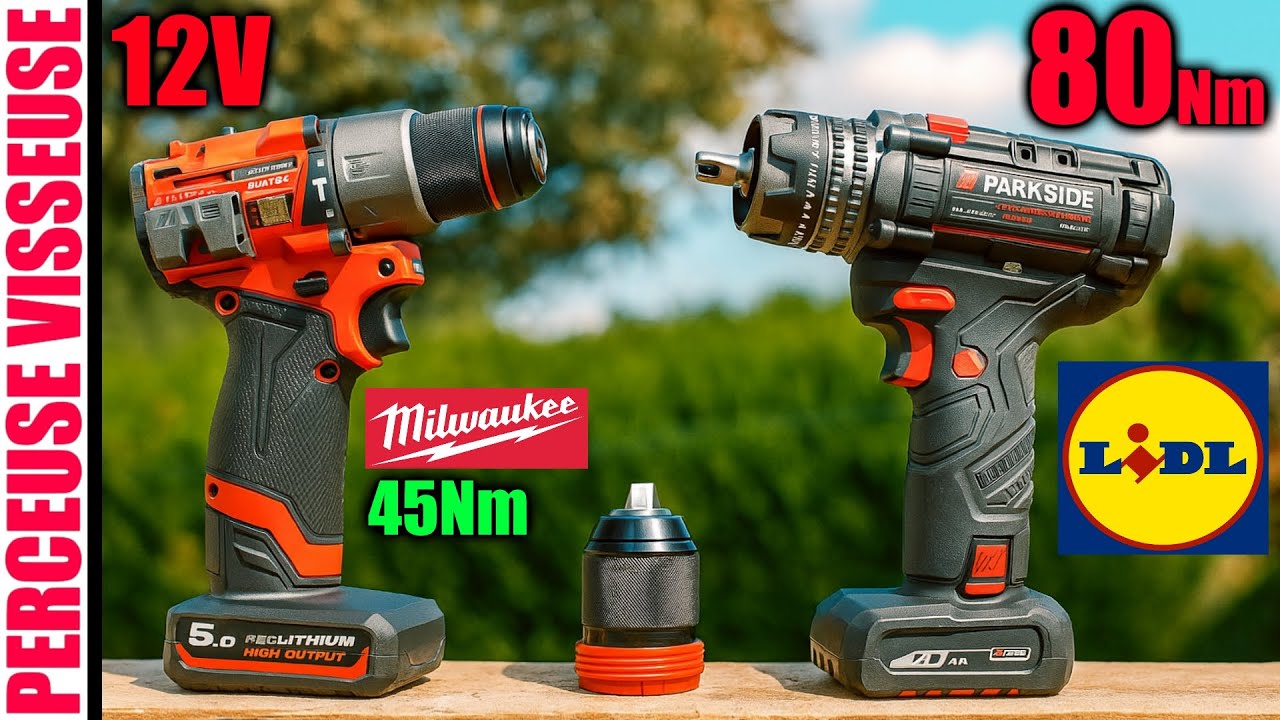 LIDL беспроводная дрель-шуруповерт PARKSIDE PERFORMANCE PPBSSA 12 A1 80Nm vs Milwaukee M12 FPD2-0