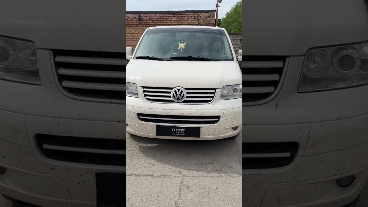 VW Multivan T5 установка светодиодных линз Technik Division 3