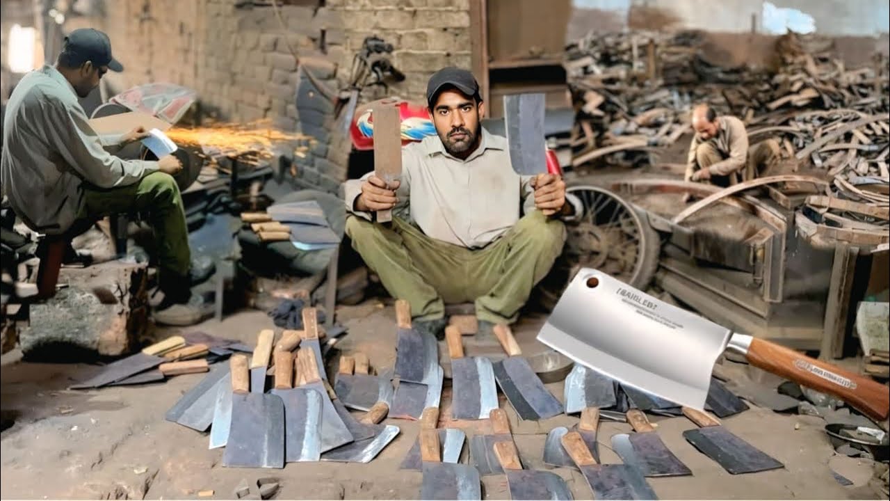 Mass Producing Razor Sharp Butcher Cleavers From Truck Leaf Springs | Mind-Blowing Factory Process